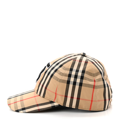 Burberry Cotton Vintage Check Monogram Baseball Hat XS Archive Beige 4 of 8