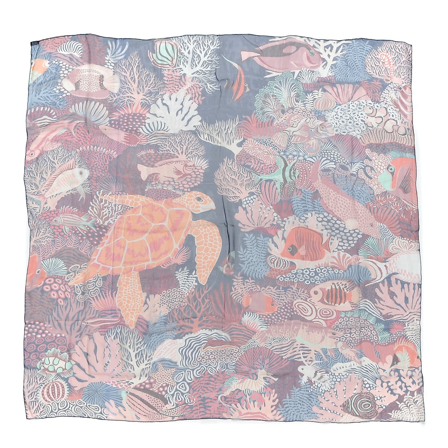 Silk Mousseline Under The Waves Shawl 140