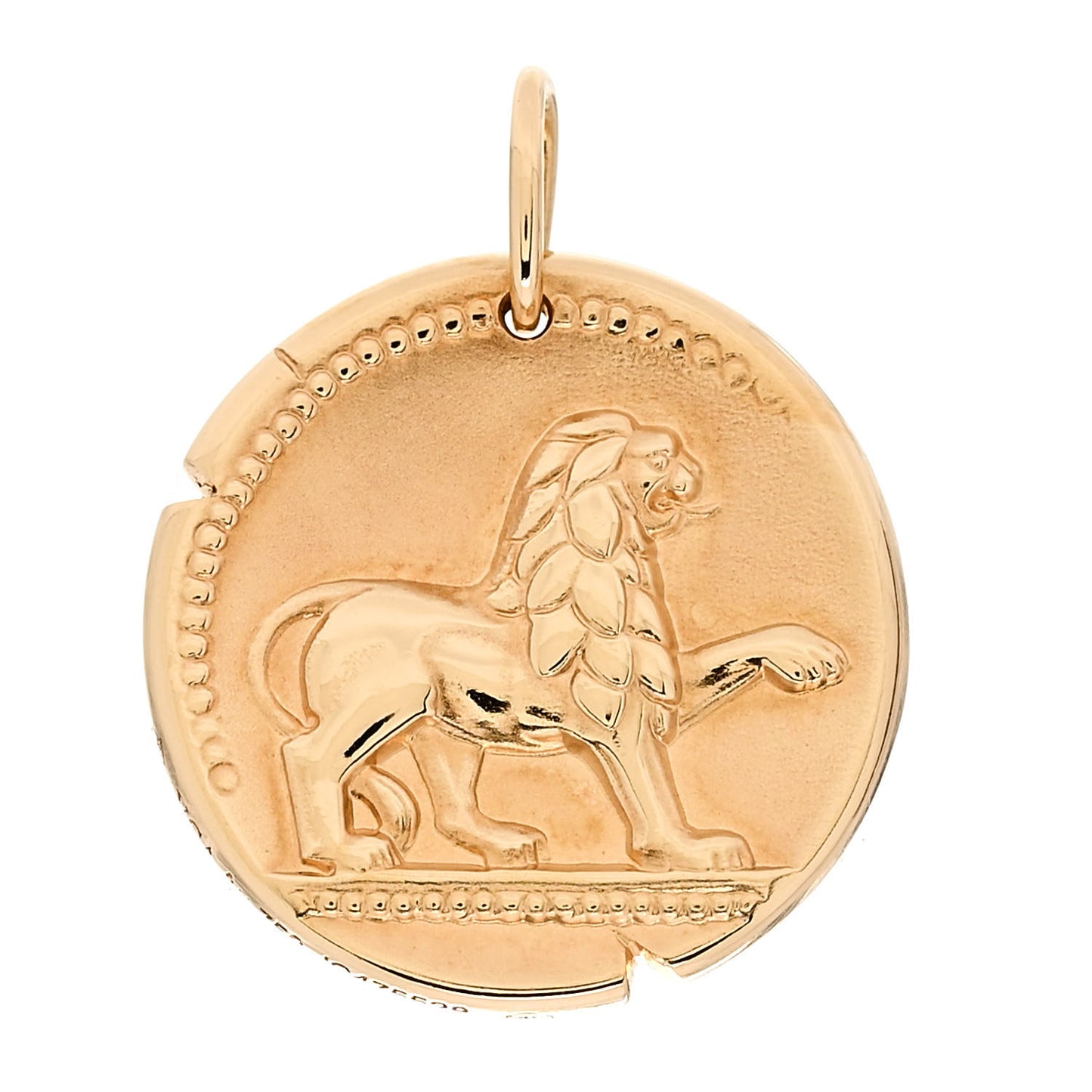 18K Yellow Gold Zodiac Leo Pendant