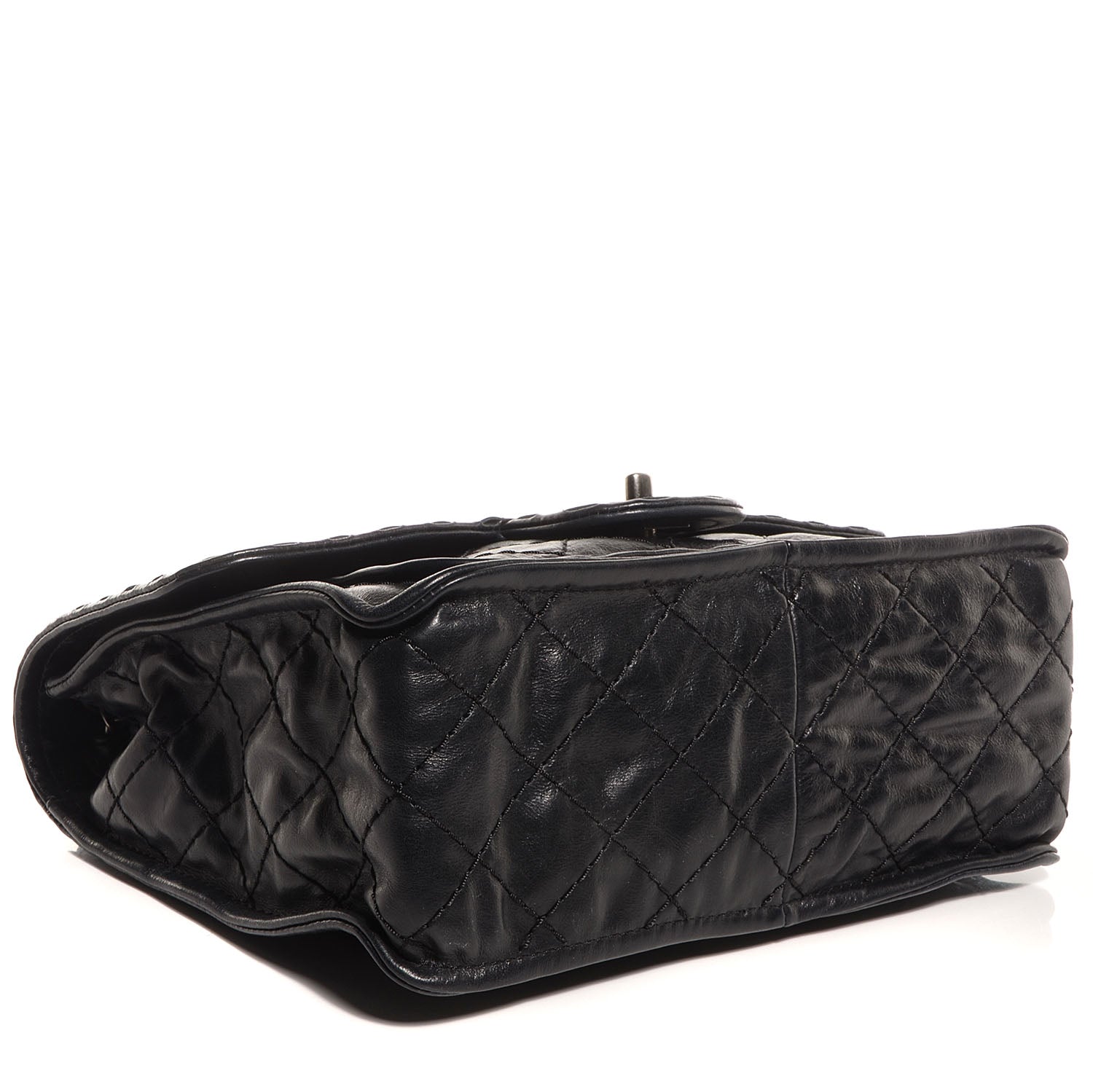 Chanel Aged Crumpled Calfskin Vintage Small Flap Black 5 of 9