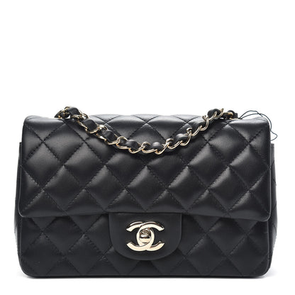 Chanel Lambskin Quilted Mini Rectangular Flap Black 1 of 10