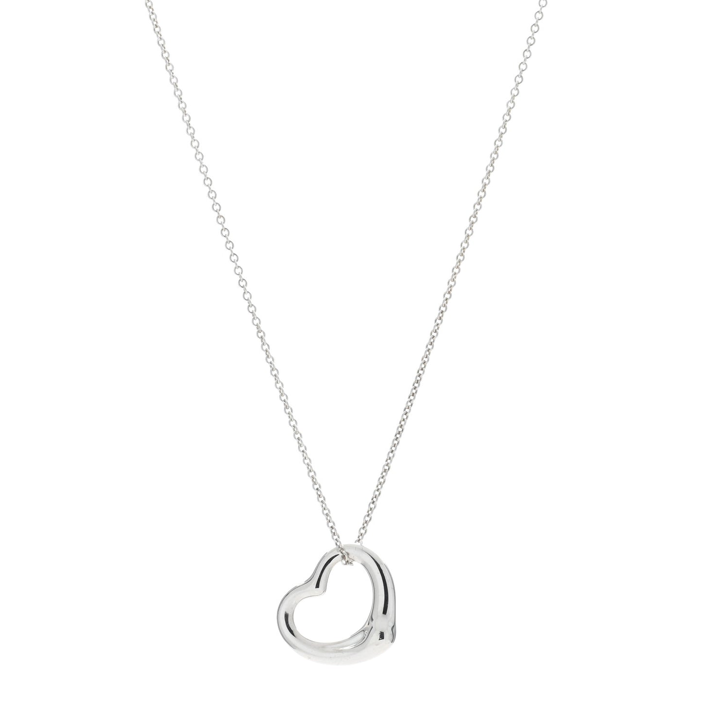 Sterling Silver 22mm Elsa Peretti Open Heart Pendant Necklace