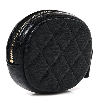 Chanel Caviar Quilted Zip Around Classic Coin Purse Black 3 of 8