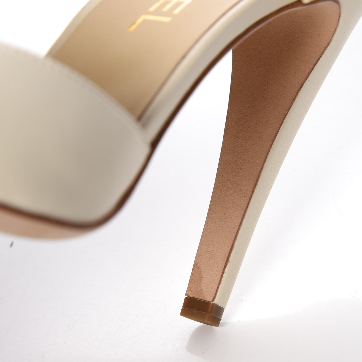 Lambskin CC Chain Sandals 38 Ivory