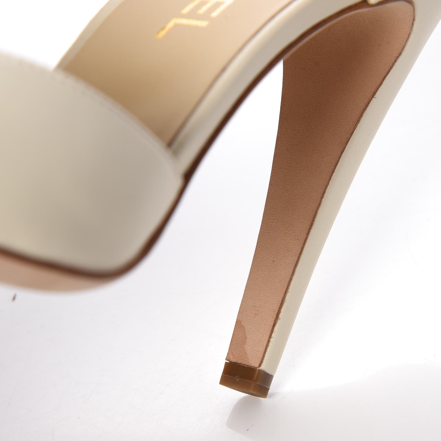 Chanel Lambskin CC Chain Sandals 38 Ivory 8 of 9