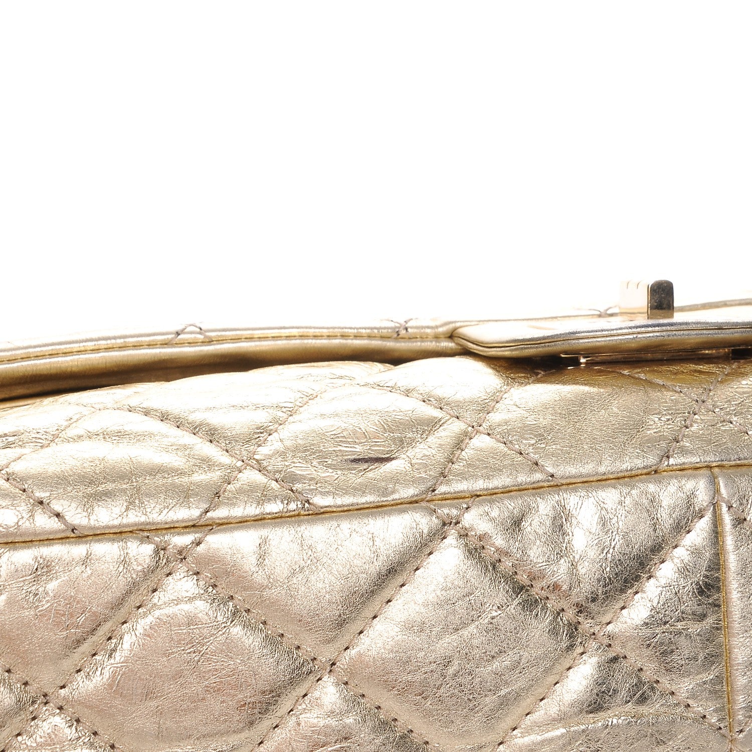Chanel Metallic Aged Calfskin Quilted 2.55 Reissue 228 Flap Light Gold 9 of 19