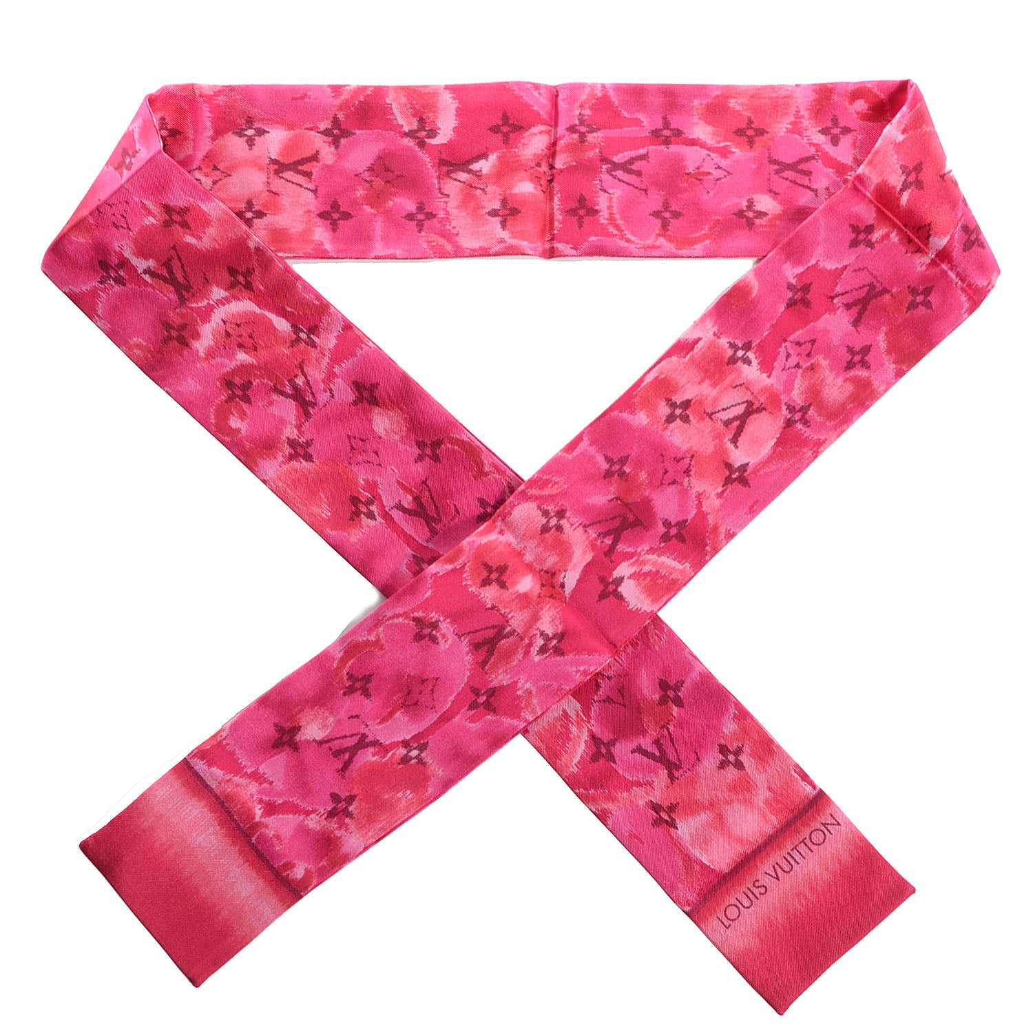 Louis Vuitton Silk Monogram Ikat Summer Bandeau Rose Indien 1 of 4
