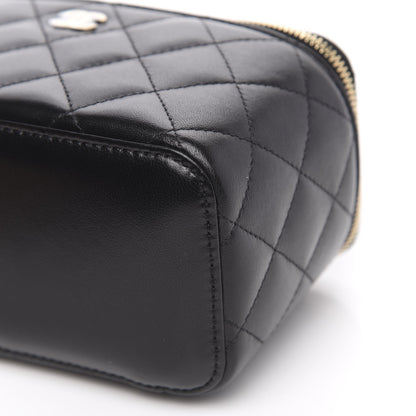 Chanel Lambskin Quilted Small Vanity Case With Chain Black 9 of 10