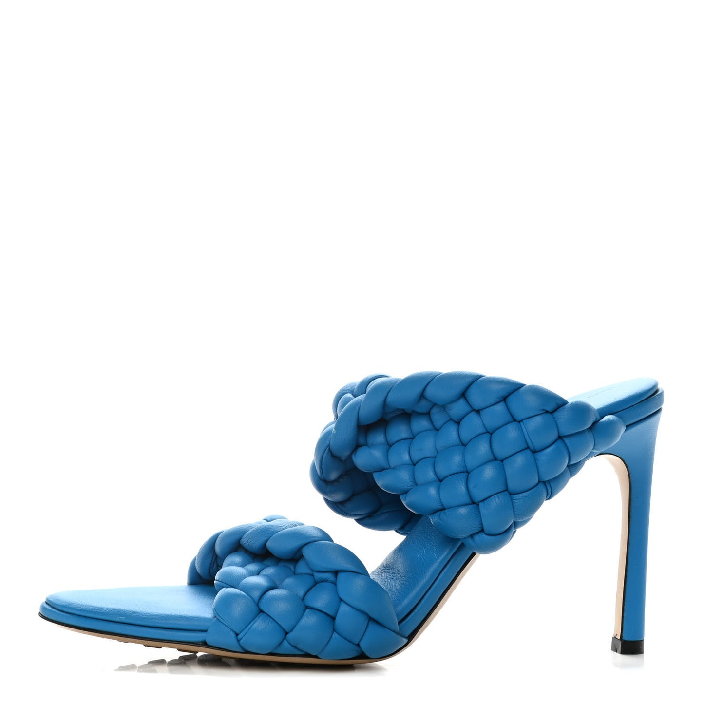 Nappa Twisted Padded Intrecciato Curve Slide Sandals 40.5 Bleuette