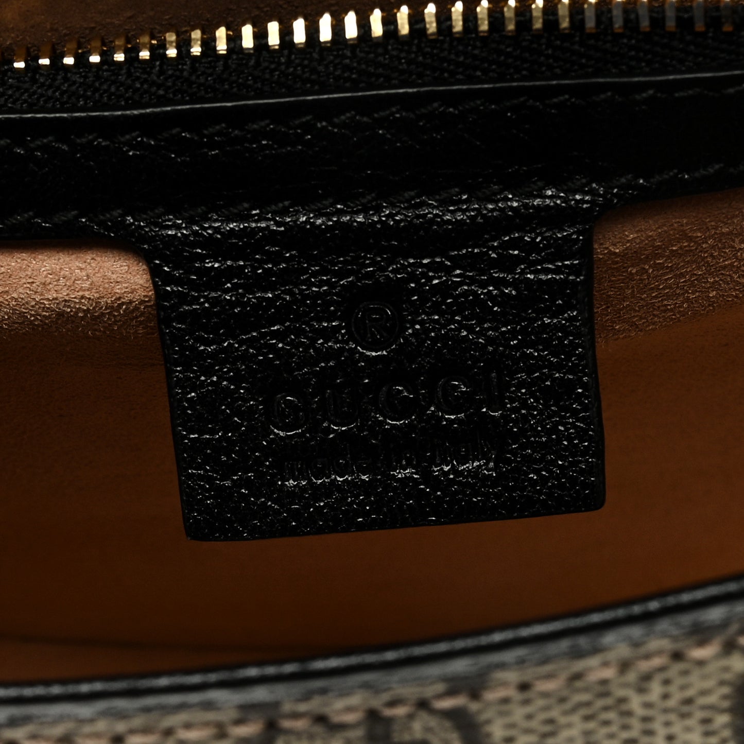 GG Supreme Monogram Calfskin Small Padlock Messenger Shoulder Bag Beige Black Cuir