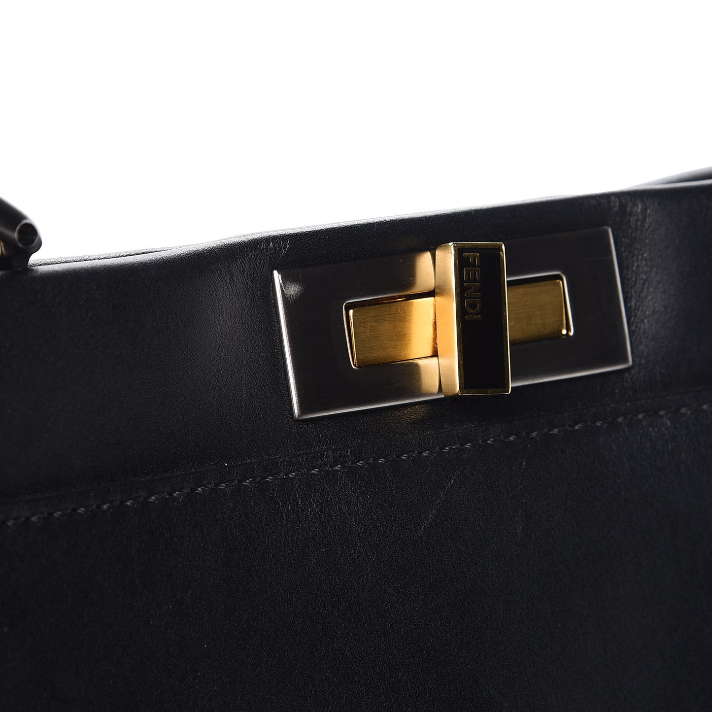 Vitello Suede Medium Peekaboo Iconic Satchel Black