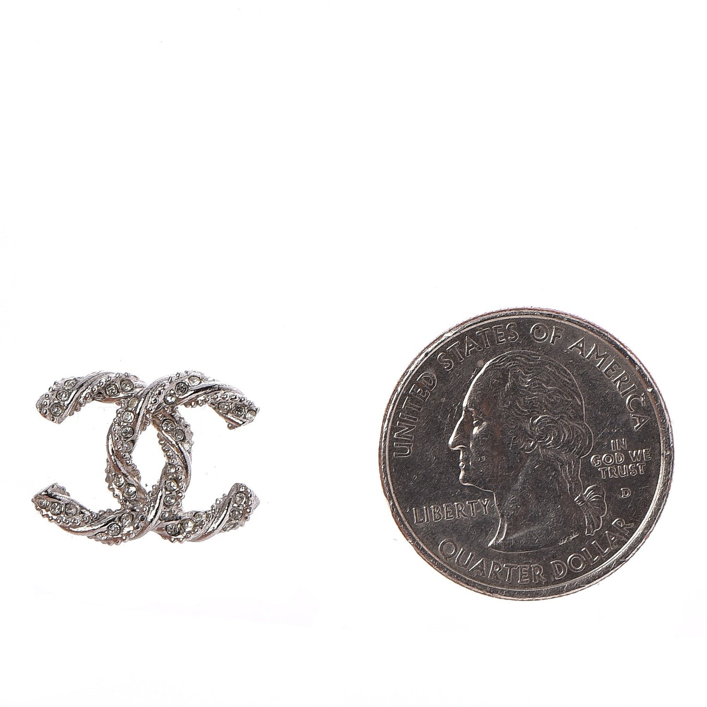 Crystal CC Twisted Earrings Silver