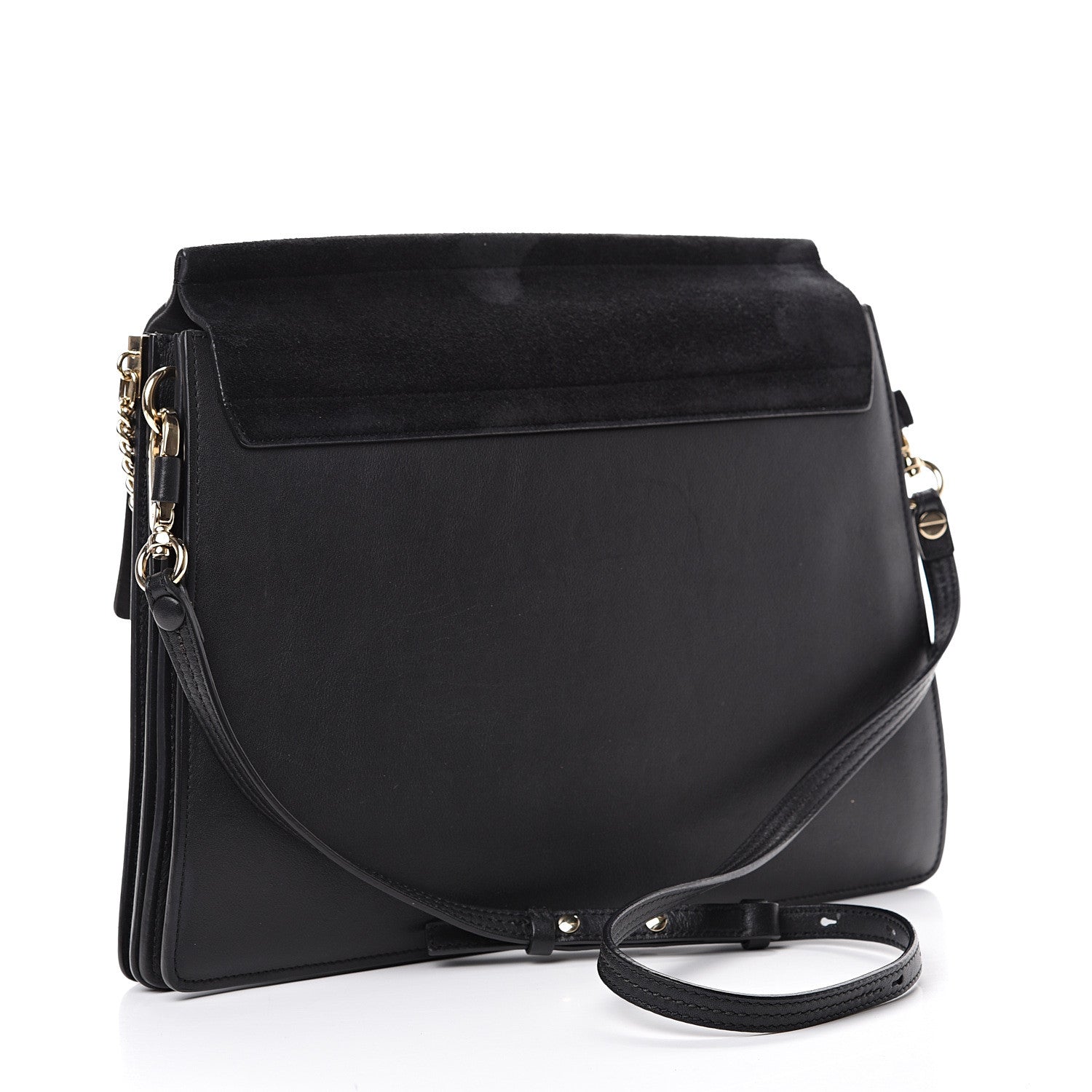 Chloe Suede Calfskin Medium Faye Shoulder Bag Black 2 of 10