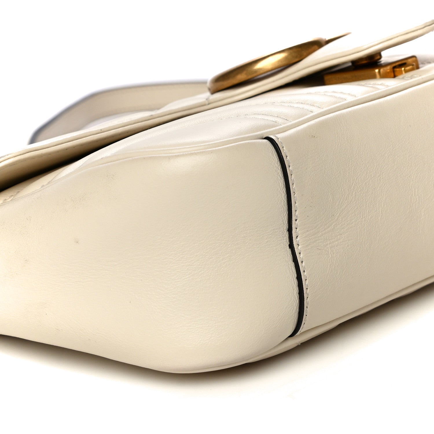 Gucci Calfskin Matelasse Small GG Marmont Shoulder Bag White 9 of 19