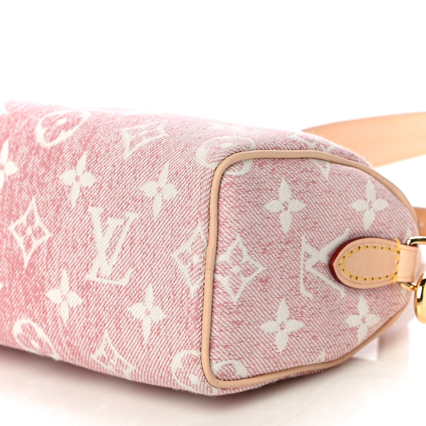 Monogram Jacquard Denim Nano Speedy Bandouliere Pink