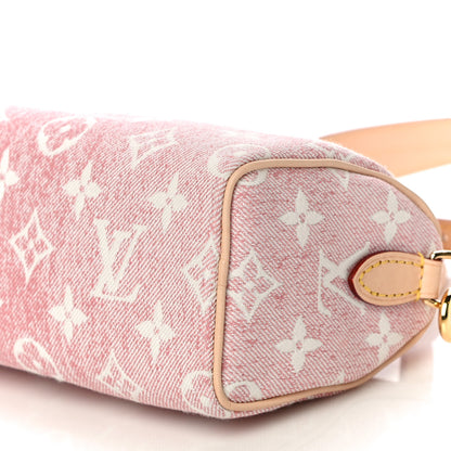 Louis Vuitton Monogram Jacquard Denim Nano Speedy Bandouliere Pink 9 of 10