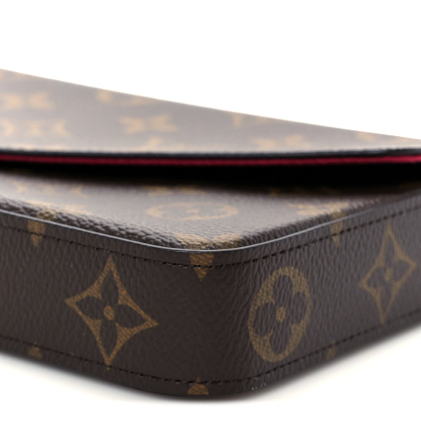 Monogram Pochette Felicie Chain Wallet Fuchsia