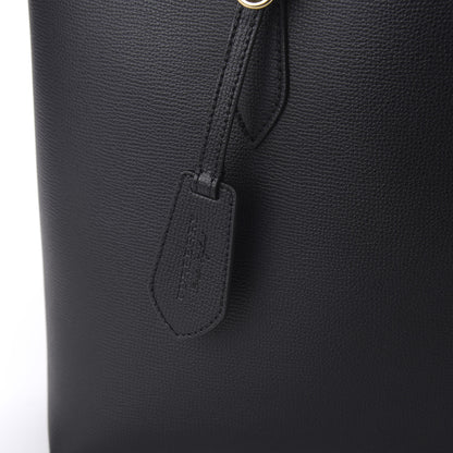 Burberry Grainy Calfskin Haymarket Check Medium Reversible Tote Black 9 of 16