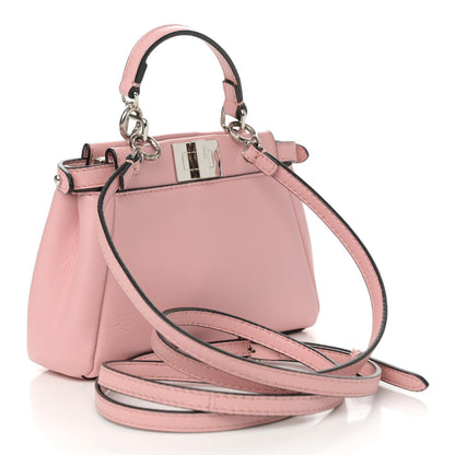 Fendi Nappa Flowerland Micro Peekaboo Iconic Satchel Bubblegum Multicolor 3 of 11