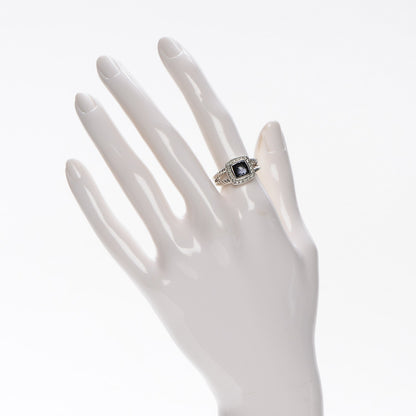 David Yurman Sterling Silver Diamond Black Orchid 7mm Petite Albion Ring 54 6.75 2 of 4