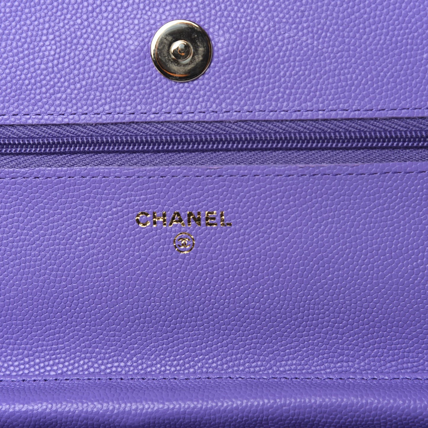 Caviar Quilted Wallet On Chain WOC Purple