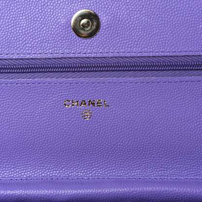 Chanel Caviar Quilted Wallet On Chain WOC Purple 8 of 12