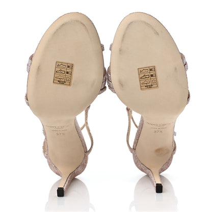 Jimmy Choo Crystal Thaia 100 Sandal 37.5 Ballet Pink 5 of 11
