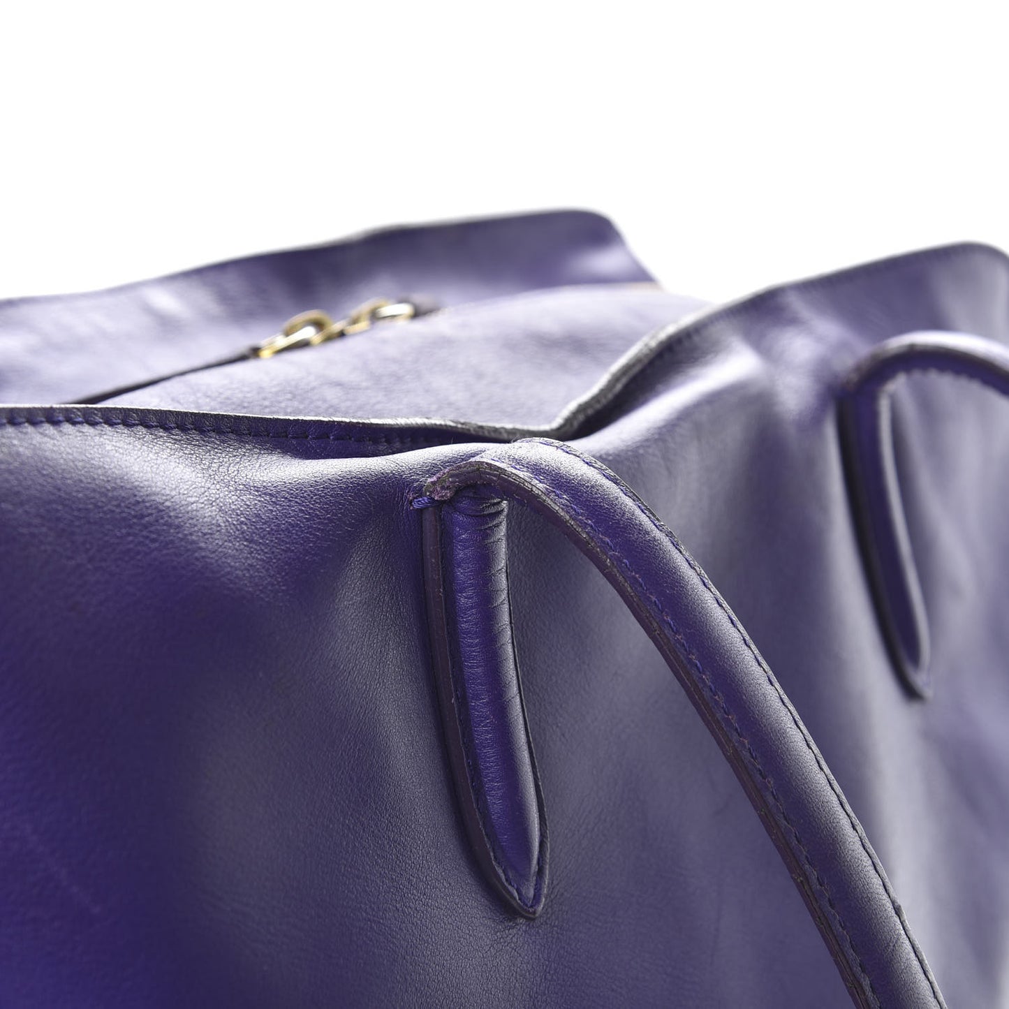Calfskin Large Skull Padlock Zip Around Tote Purple