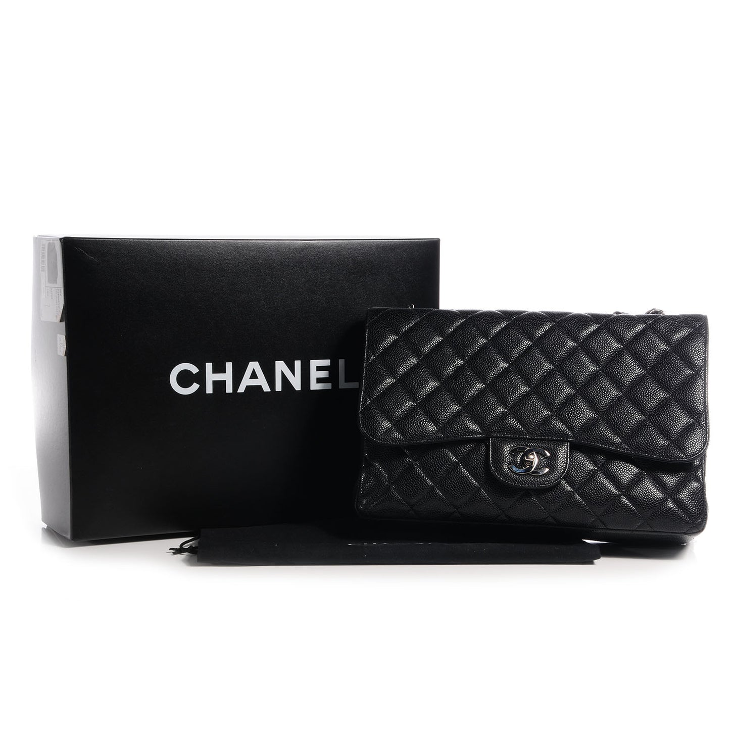 Caviar Jumbo Single Flap Black