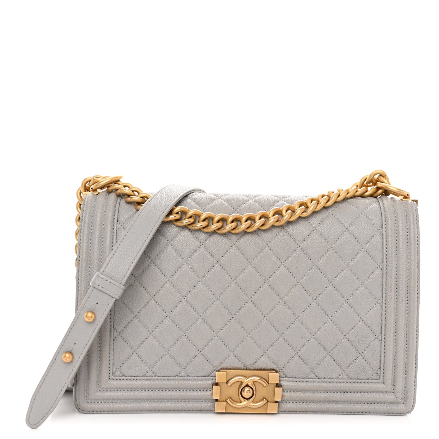 Chanel Caviar Quilted New Medium Boy Flap Grey 1 of 9