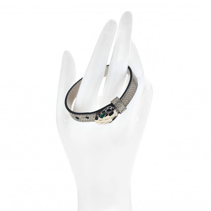 Bulgari Karung Snakeskin Malachite Serpenti Forever Bracelet Gold 1 of 4