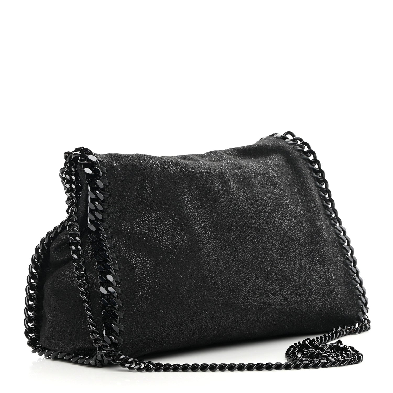 Stella McCartney Shaggy Deer Mini Falabella Fold Over Tote Black 3 of 11