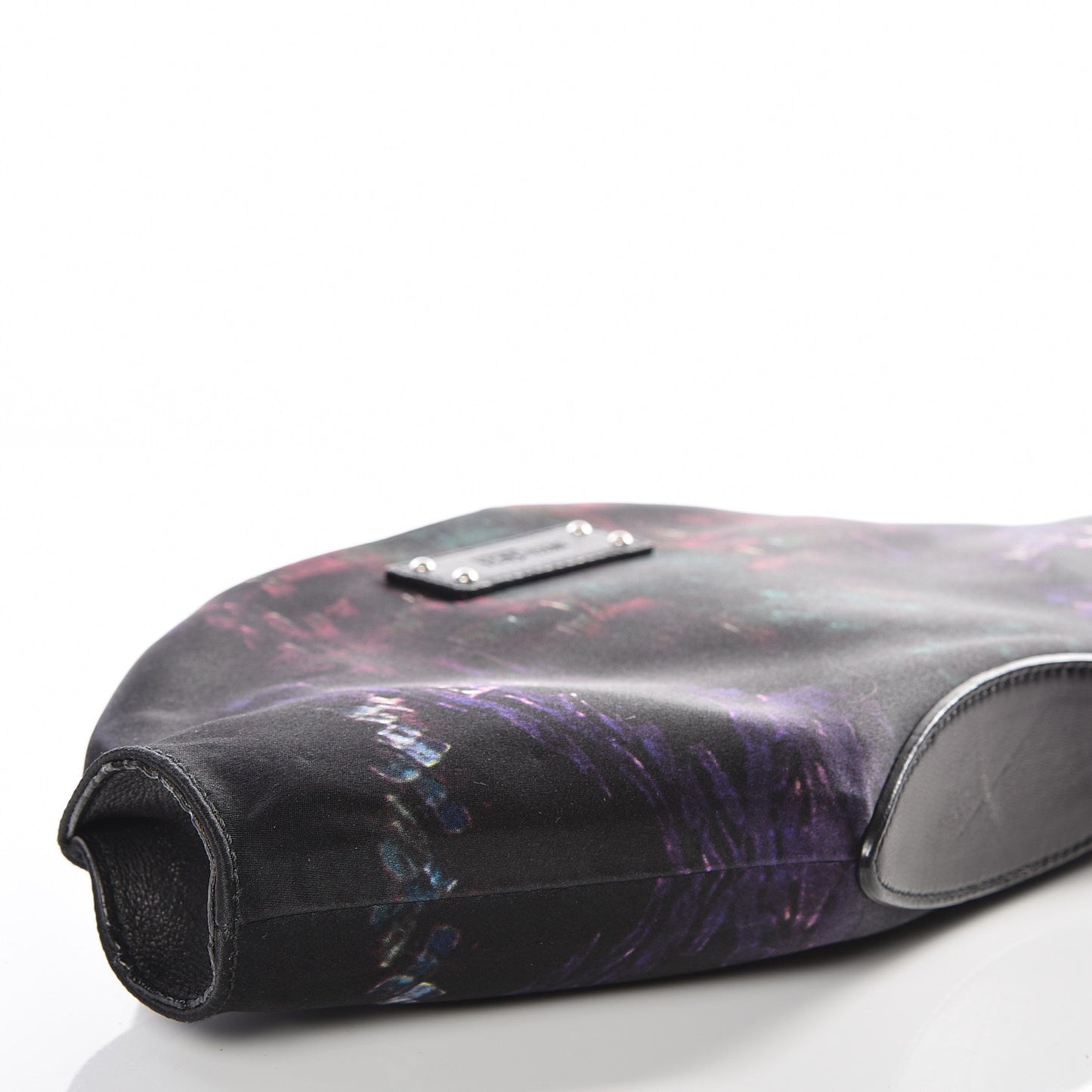 Silk Print Moth De Manta Clutch Black