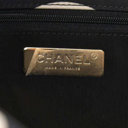 Chanel Fabric Printed Large Chanel 19 Flap Black Ecru 6 of 10