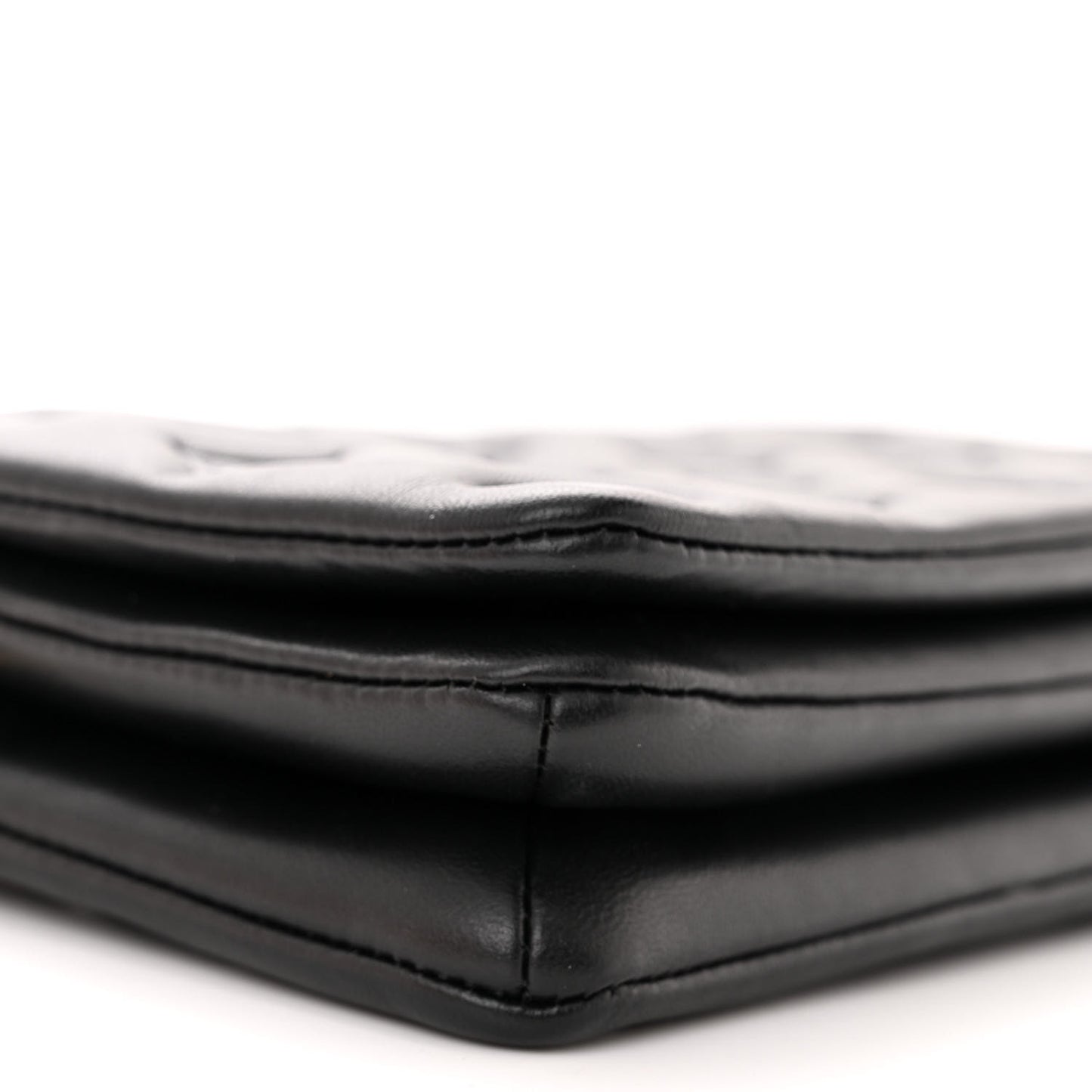 Lambskin Embossed Monogram Pochette Coussin Black