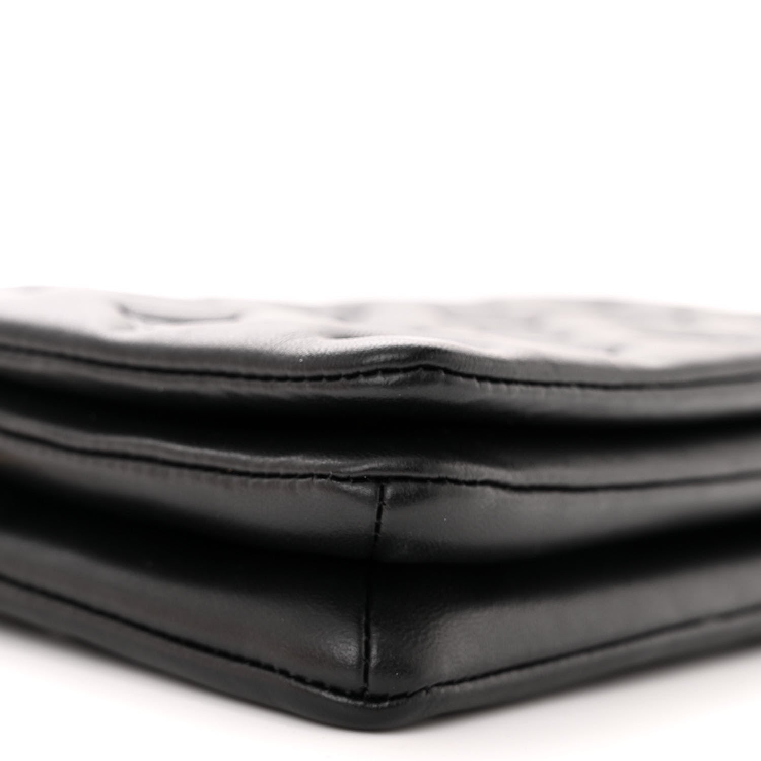 Louis Vuitton Lambskin Embossed Monogram Pochette Coussin Black 9 of 18