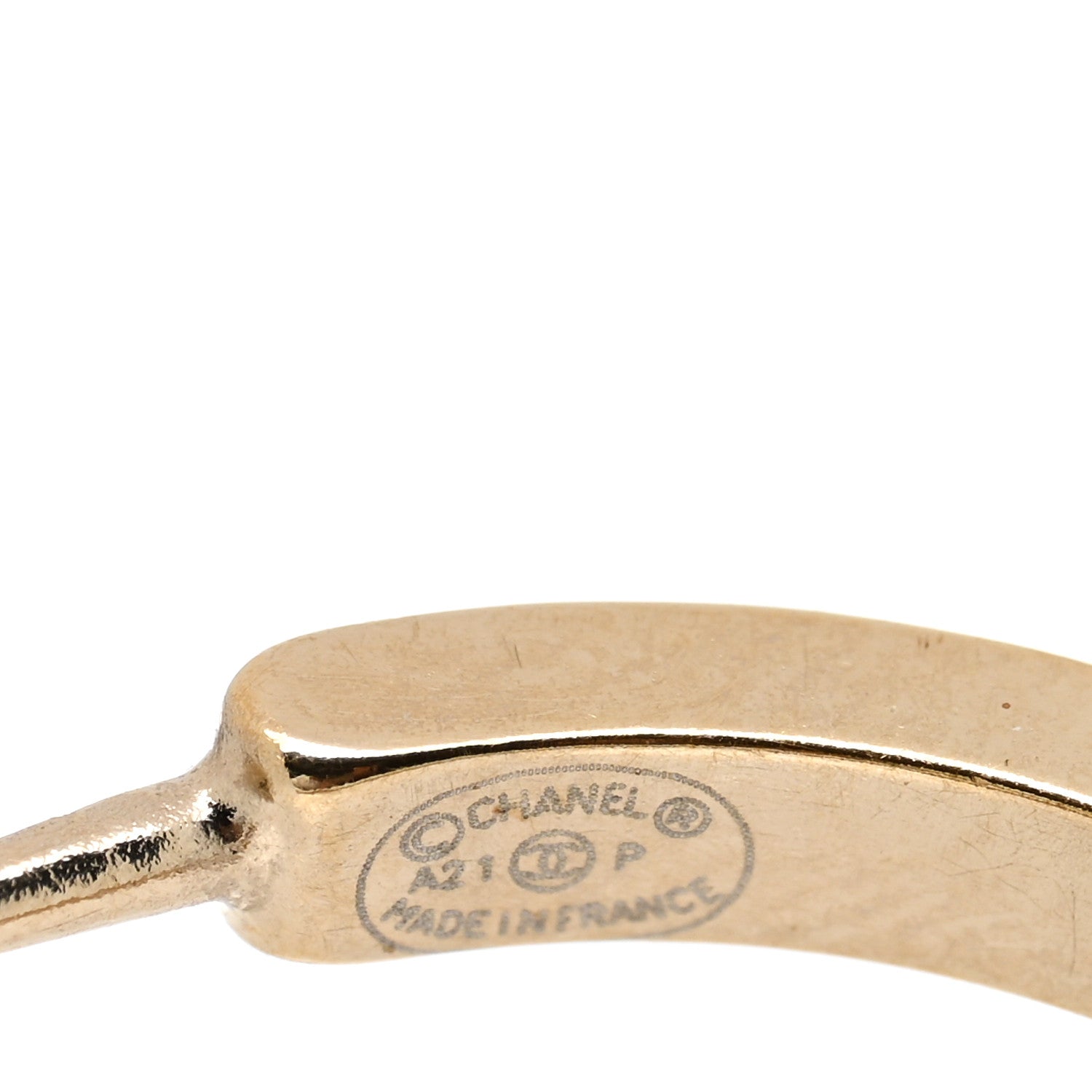 Chanel Crystal Lock Symbols Logo CC Hoop Drop Earrings Gold 4 of 4