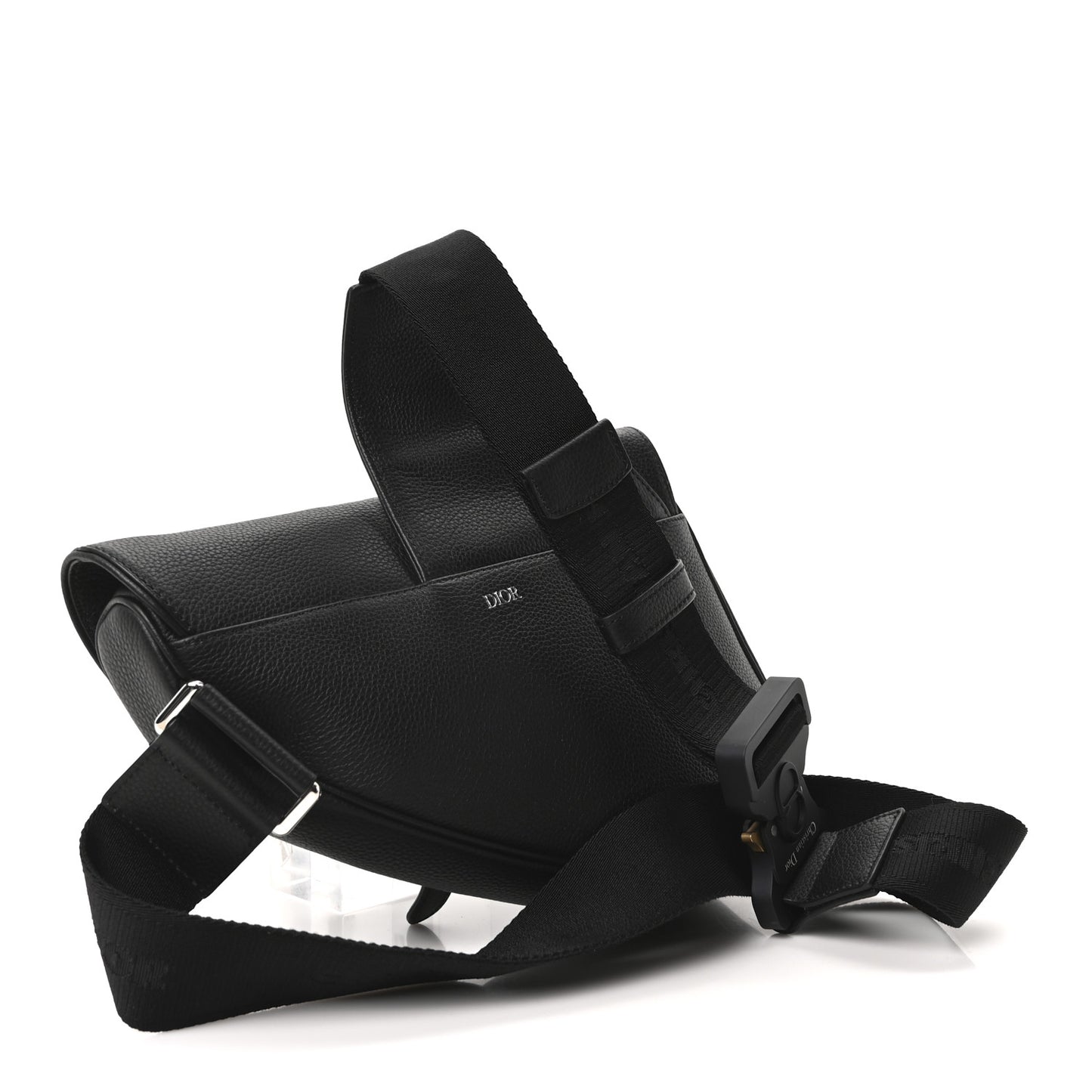 Grained Calfskin Kim Jones Saddle Bag Black
