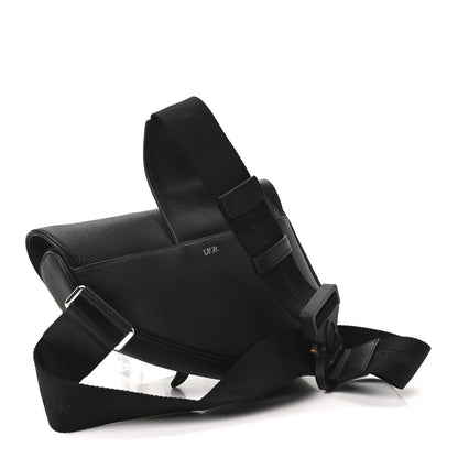 Christian Dior Grained Calfskin Kim Jones Saddle Bag Black 3 of 9