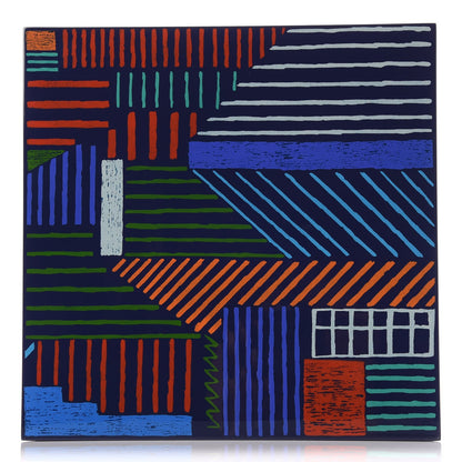Hermes Lacquered Wood Large A Walk in The City Box Evening Bleu Nuit 1 of 9