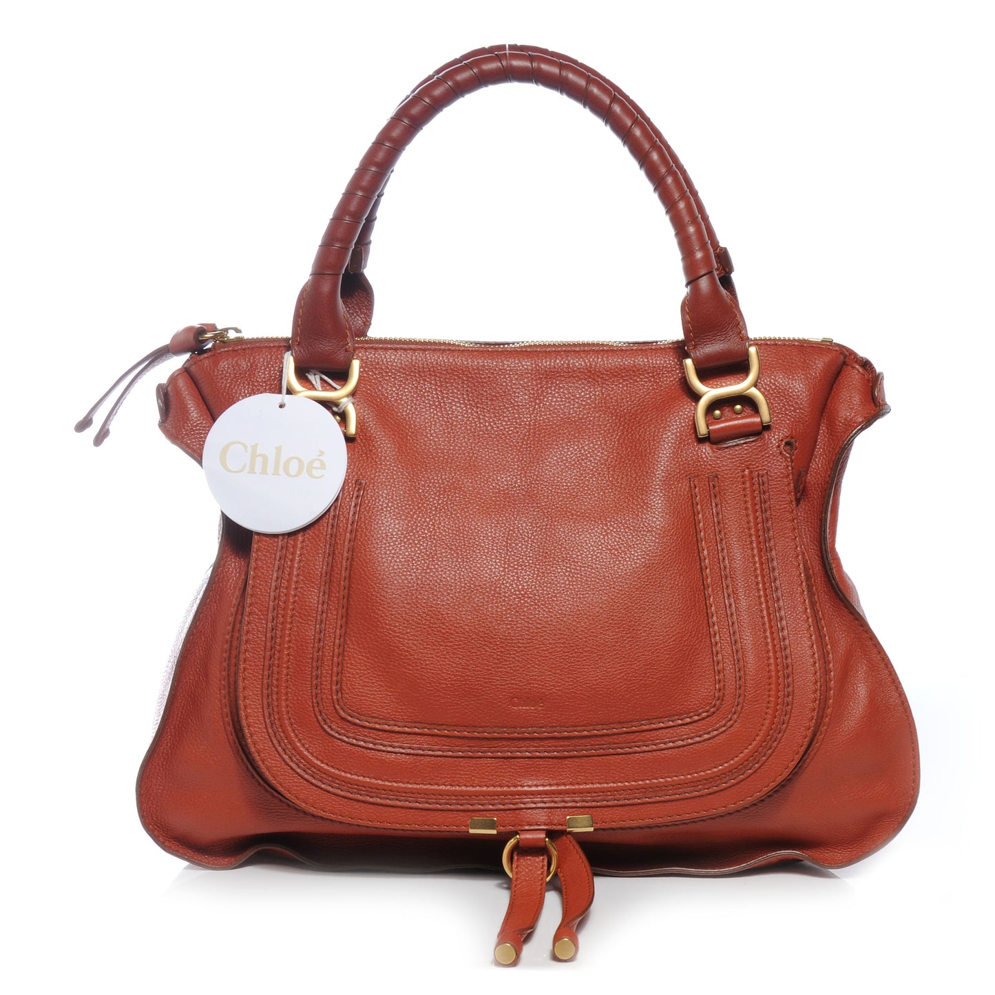 Calfskin Marcie Satchel Whiskey