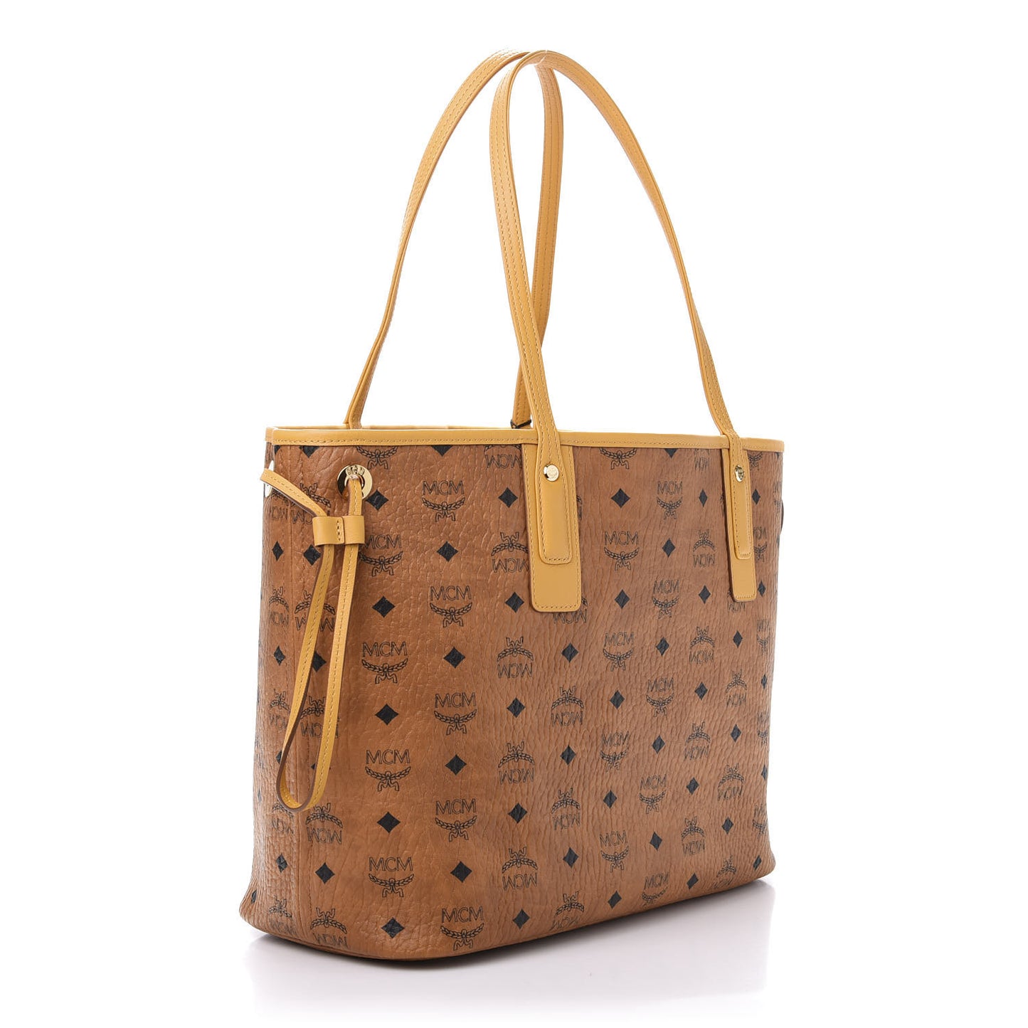Visetos Medium Liz Reversible Shopper Tote Cognac Yellow
