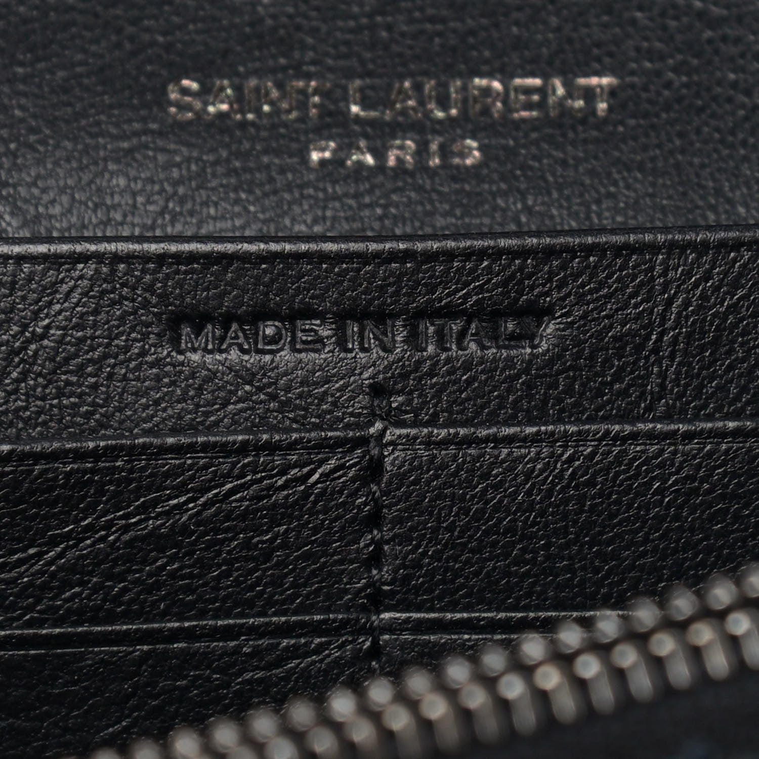 Saint Laurent Lambskin Diamond Quilted Becky Chain Wallet Black 7 of 10