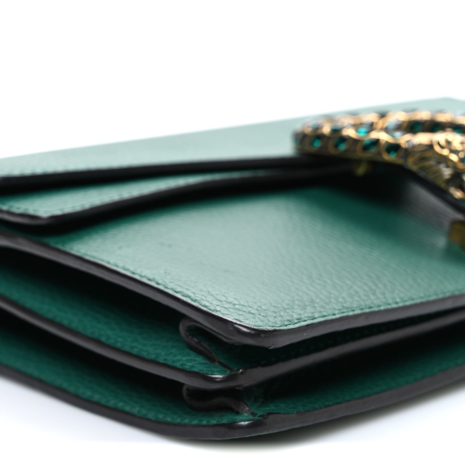 Gucci Dollar Calfskin Crystal Small Dionysus Shoulder Bag Emerald 9 of 10