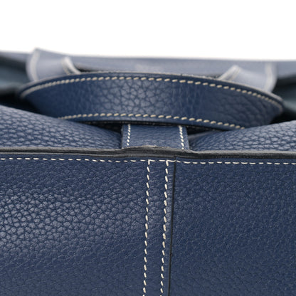 Hermes Taurillon Clemence Halzan 31 GM Bleu Saphir 12 of 16
