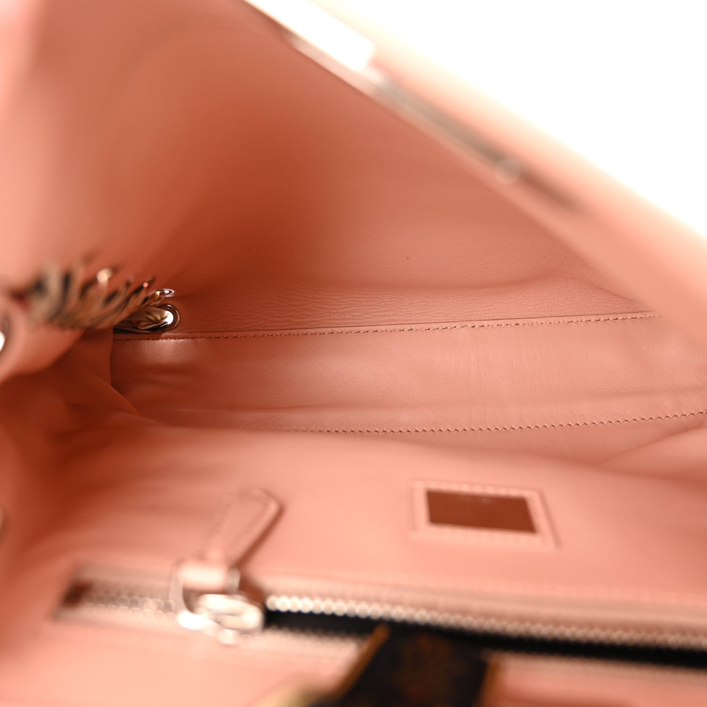 Vitello Seta Shiny Nappa Ribbon Lace Up Floral Medium Peekaboo Iconic Satchel Baby Pink Multicolor