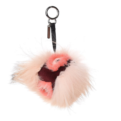 Fendi Fox Mink Rabbit Fur Vitello Flamingo Punchy Monster Bag Bug Charm Flamingo Rosa 1 of 3