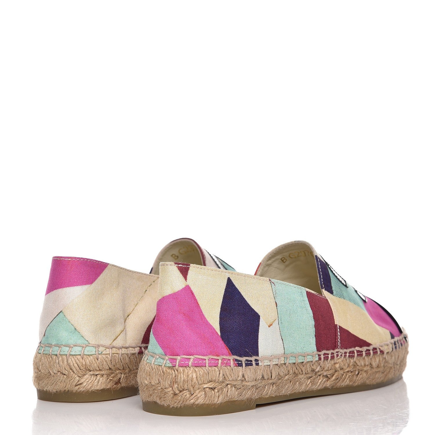 Chanel Patent Fabric Striped CC Espadrilles 37 Multicolor Black 3 of 10
