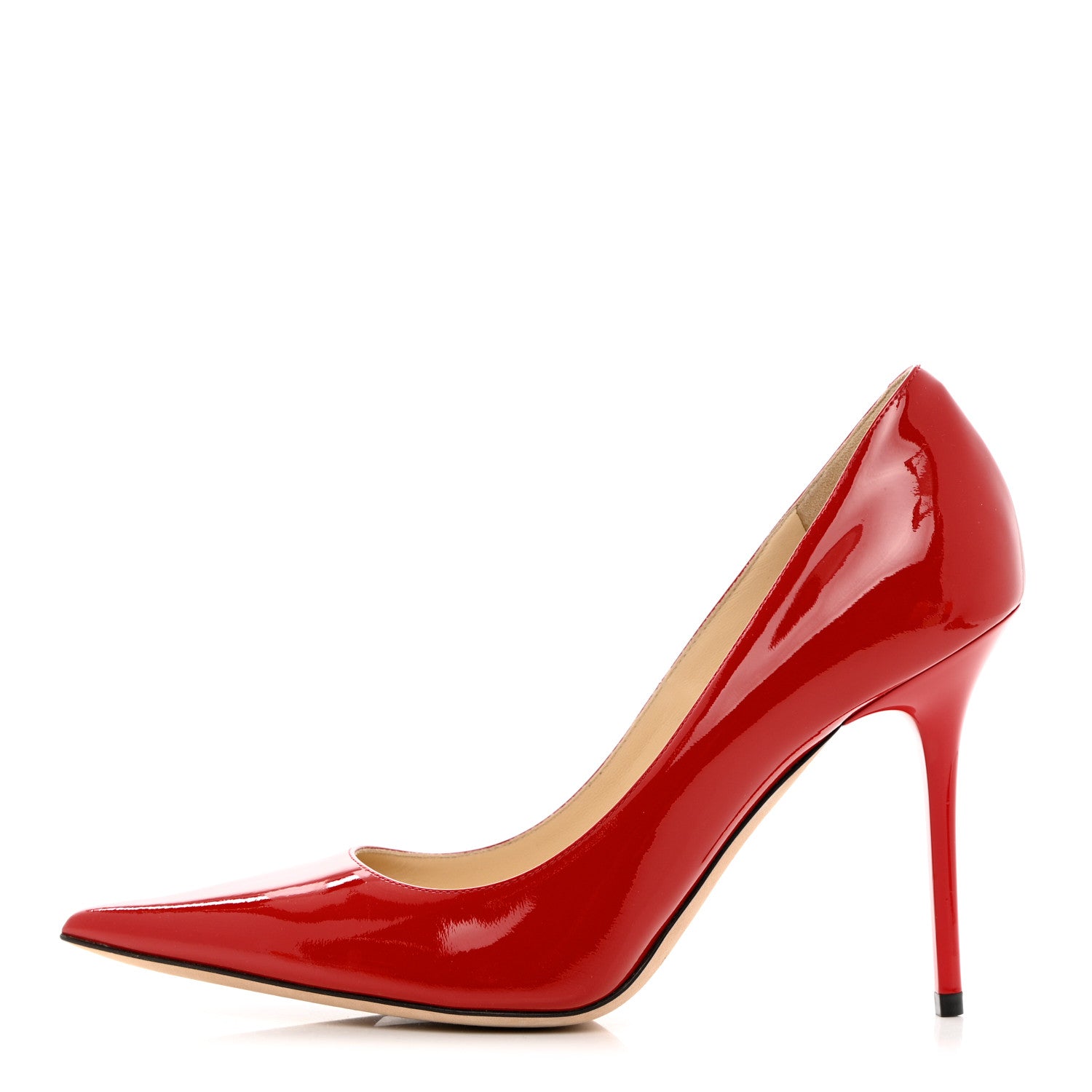 Jimmy Choo Patent Pointy Toe Abel Pumps 37 Red 1 of 9