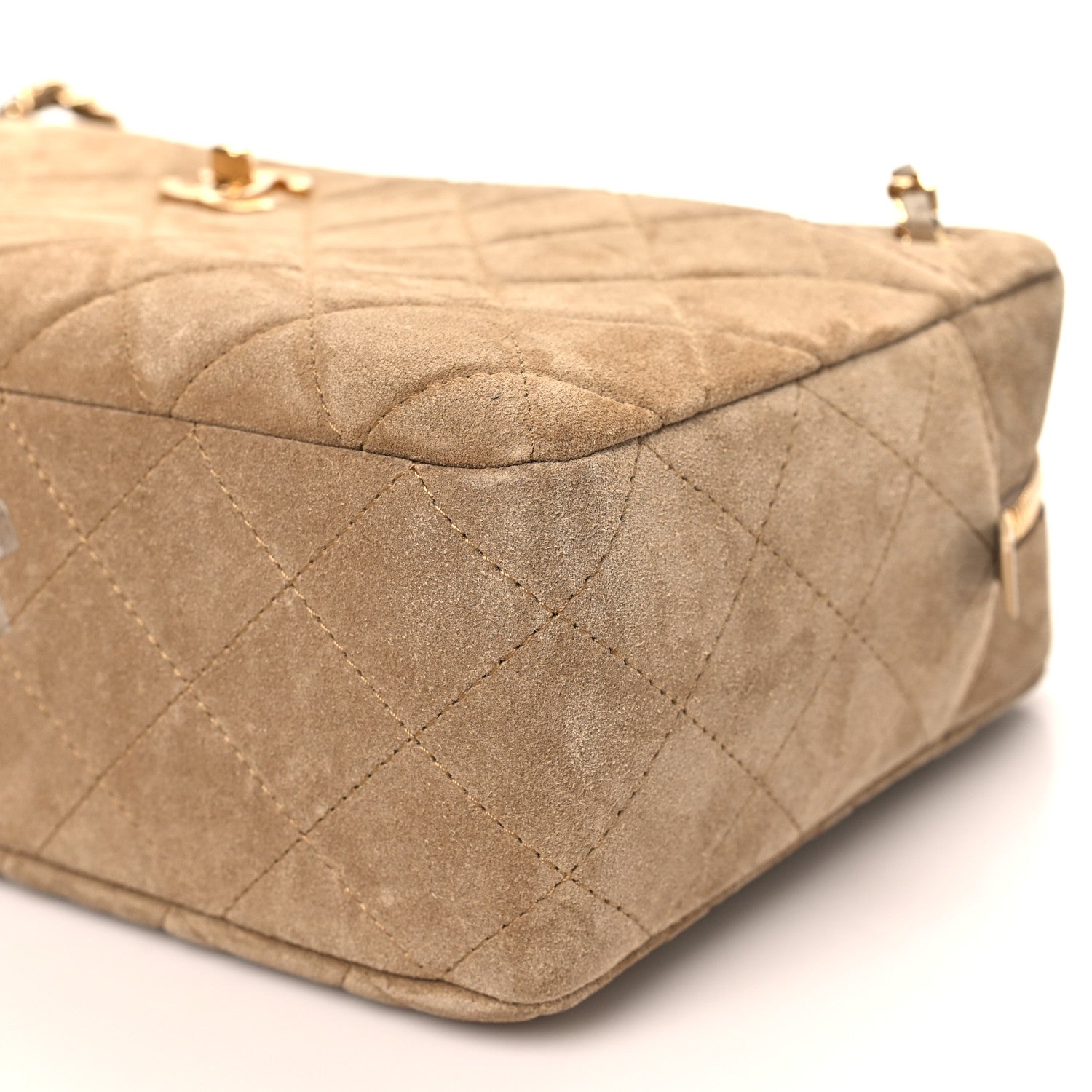 Chanel Suede Quilted Camerissimo Case Beige 10 of 11